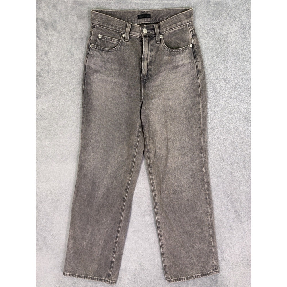 Uniqlo Jeans Womens 23 Gray Wide Leg Baggy Relaxed Denim High Rise Grunge
